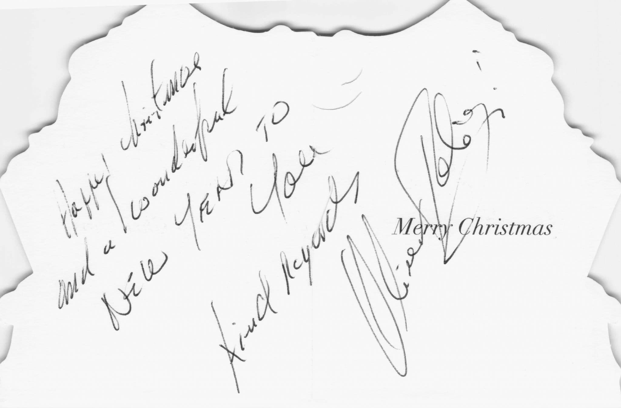Oliver Tobias of The Stud Joan Collins Film Hand Signed Christmas Card