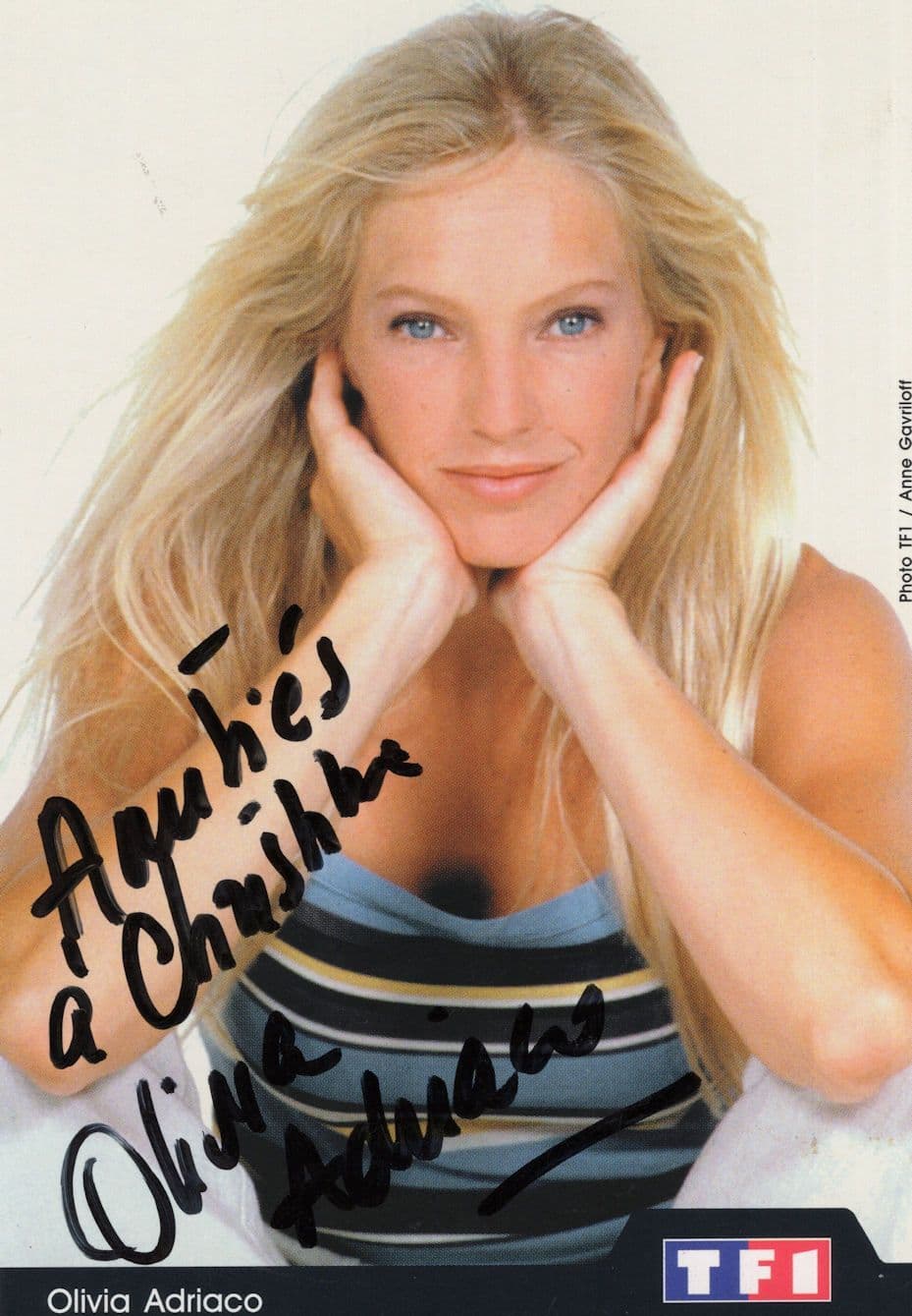 Olivia Odriaco French Singer Actress TV Host Hand Signed Photo