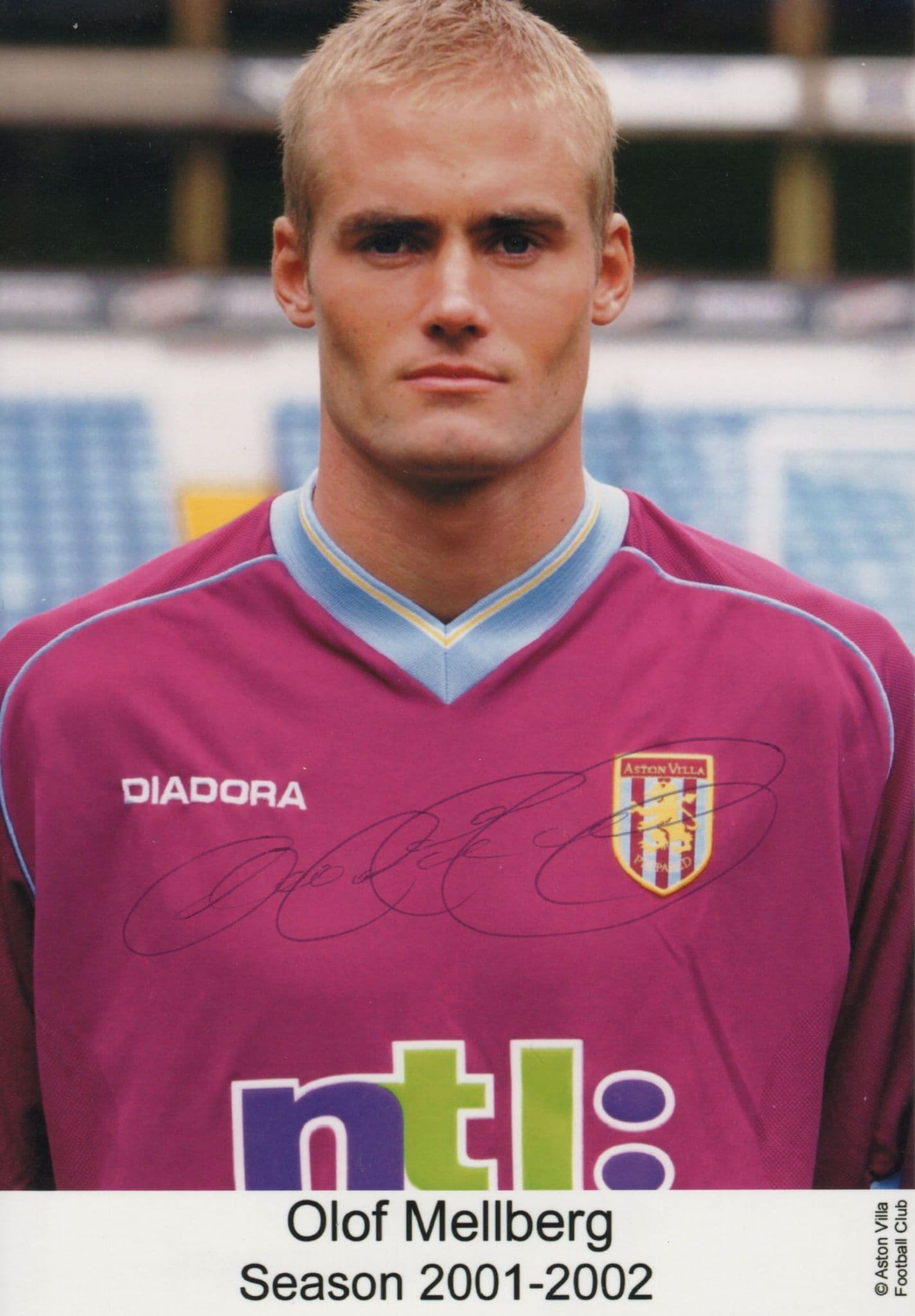 Olof Mellberg West Ham FC Rare 2001 2002 Season Hand Signed Photo