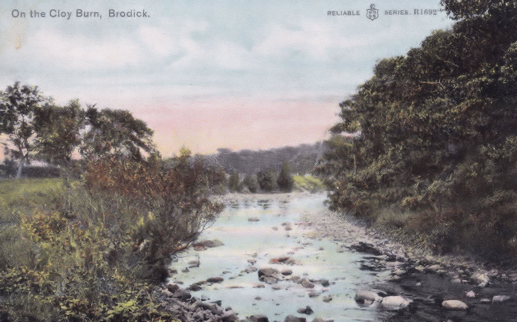On The Cloy Burn Brodick Old Scottish Postcard