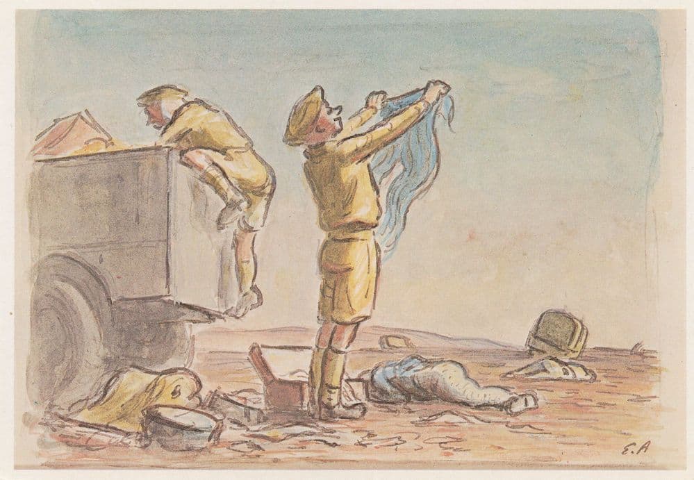 On The Road To Fuke Disabled Truck Looting WW1 Poster Postcard