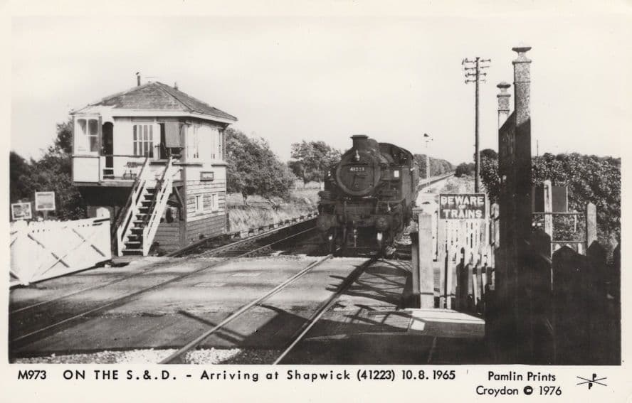On The S&D Arriving At Shapwick No 8 in 1965 Train Railway Postcard