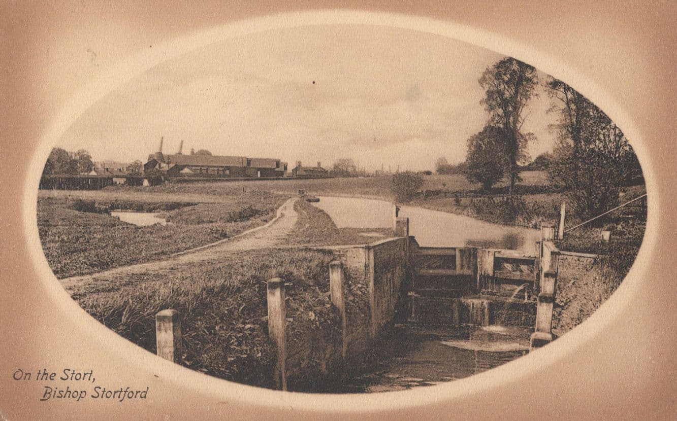 On The Stort Bishops Stortford Old Postcard