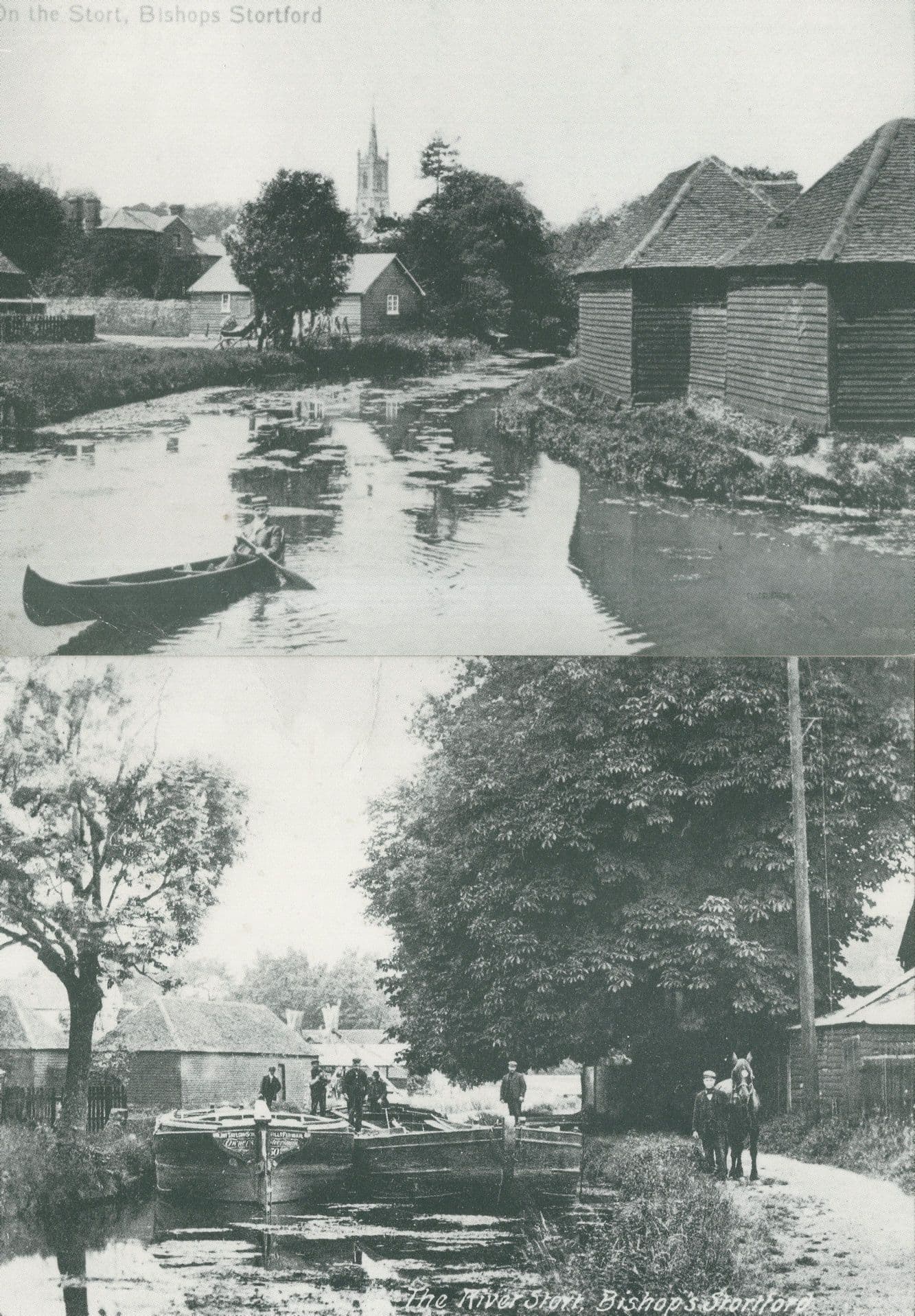 On The Stort Bishops Stortford River 2x Postcard s