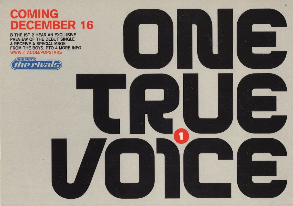 One True Voice Premiere Debut CD Single Advertising Postcard