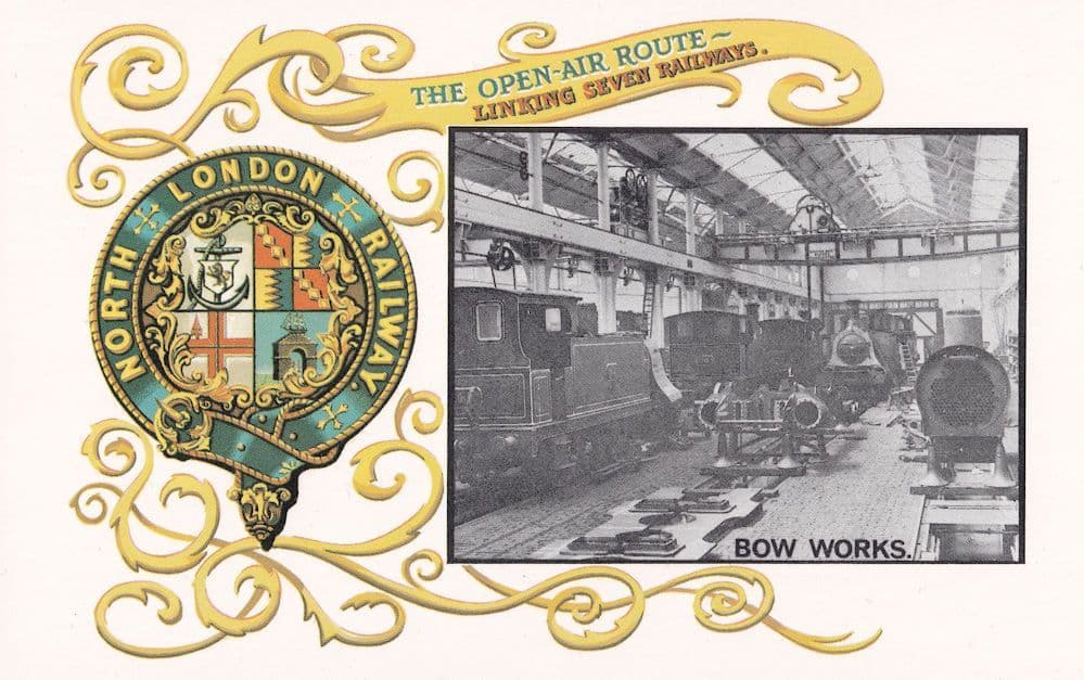 Open Air Route on North London Railway Bow Works Postcard