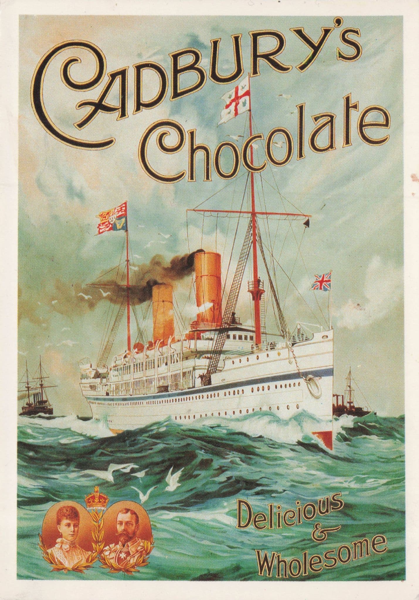 Ophir Ship Orient Line Cadbury's Chocolate Advertising Postcard