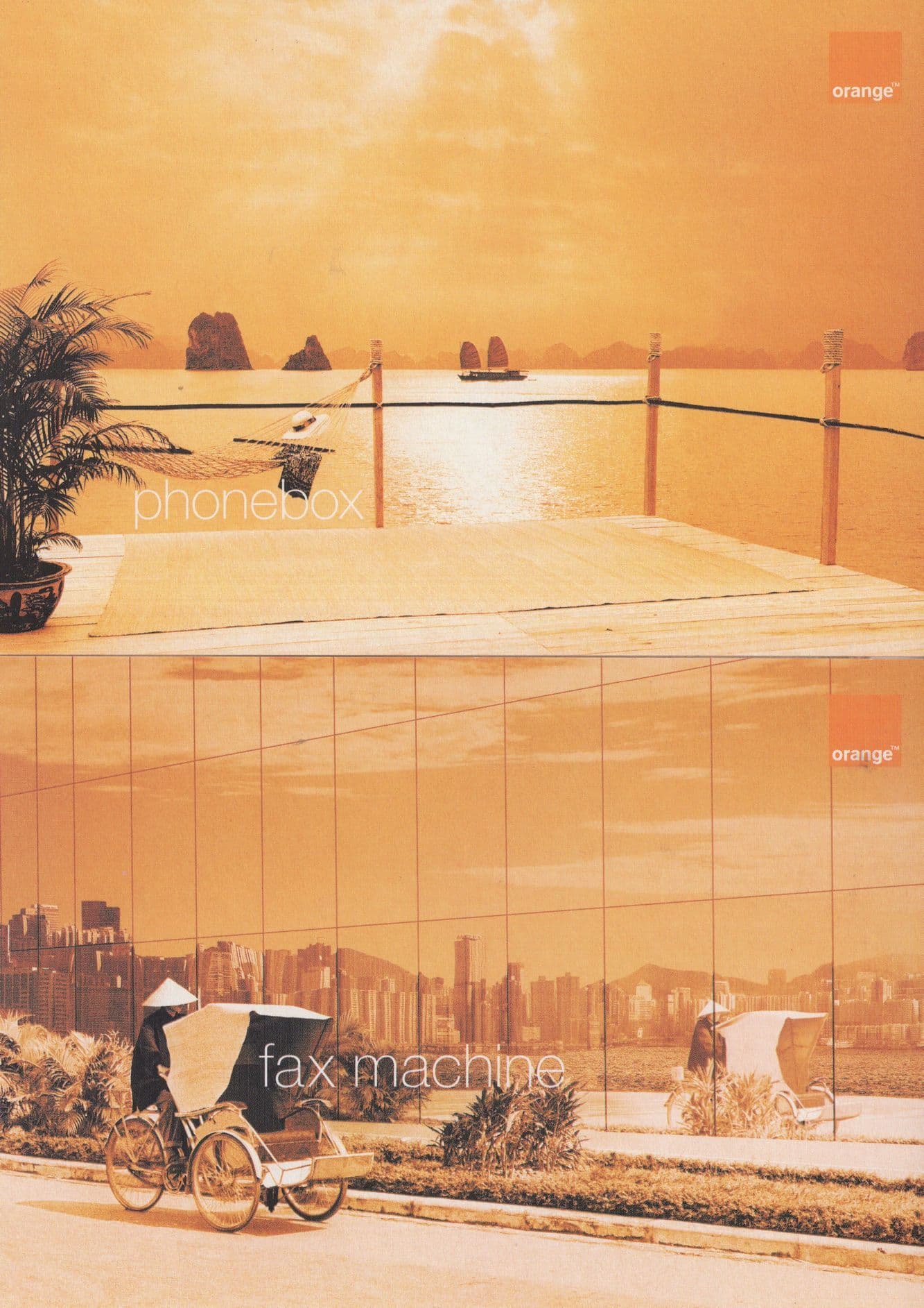 Orange Mobile Telephone 2x Thailand Advertising Postcard s