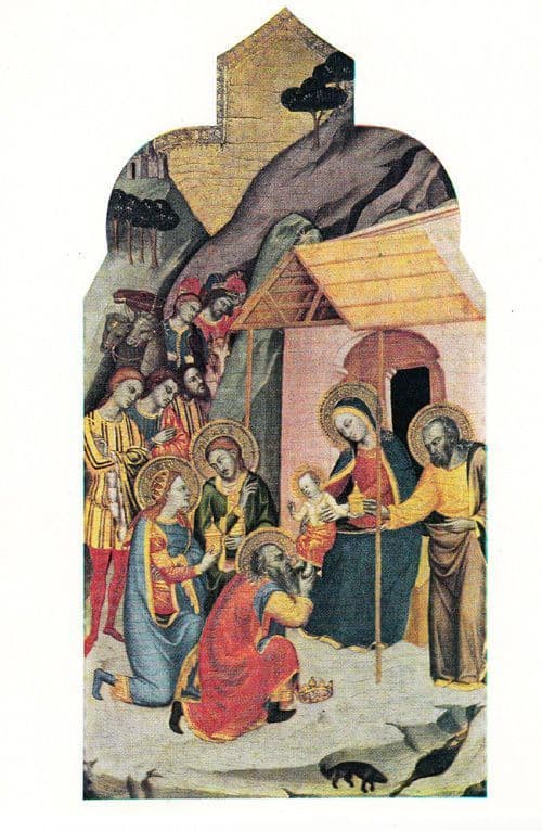Orcagna The Adoration Of The Kings London Rare Old Art Gallery Painting Postcard