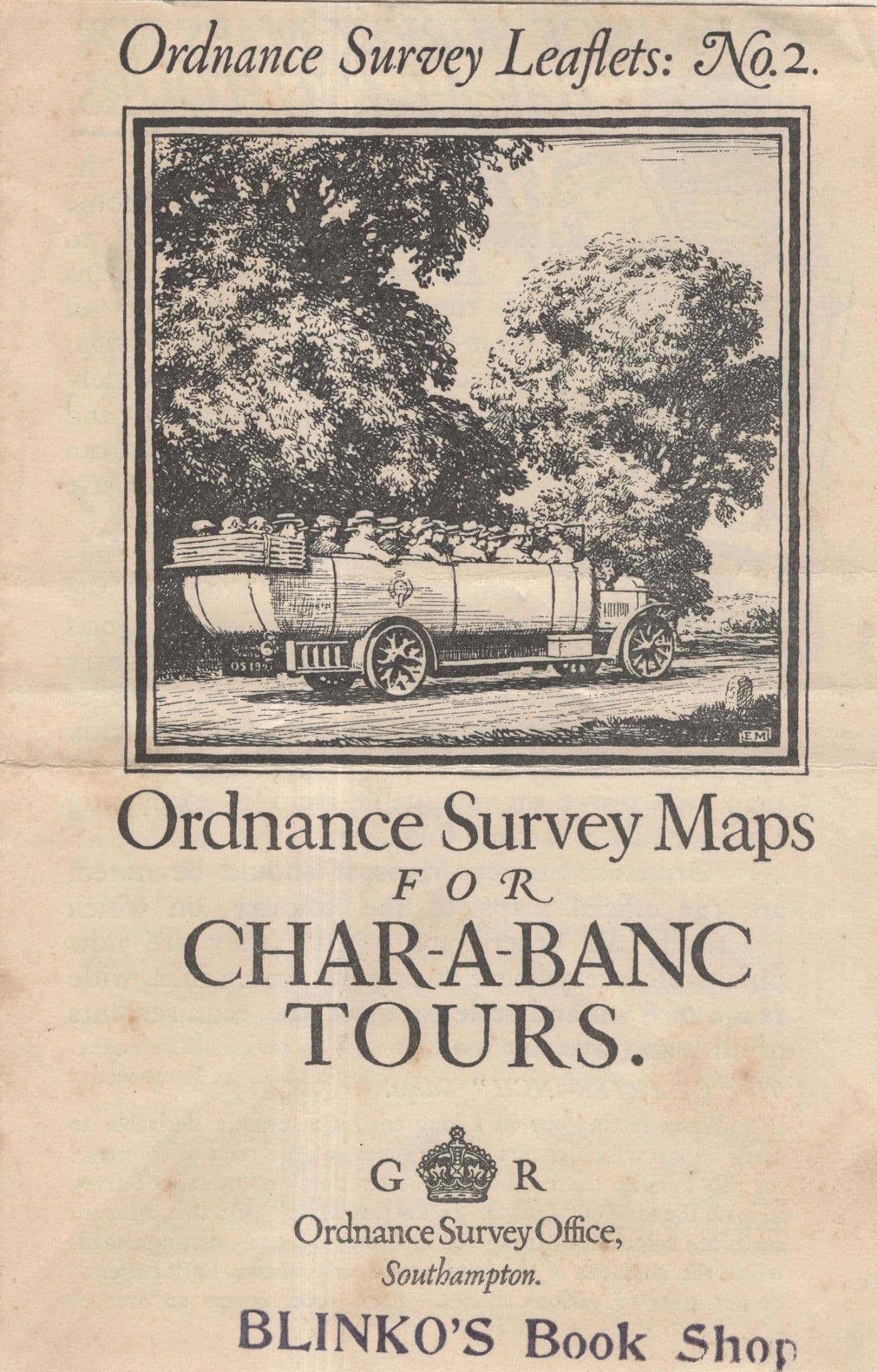 Ordnance Survey Victorian Charabanc Car Transport Map Leaflet