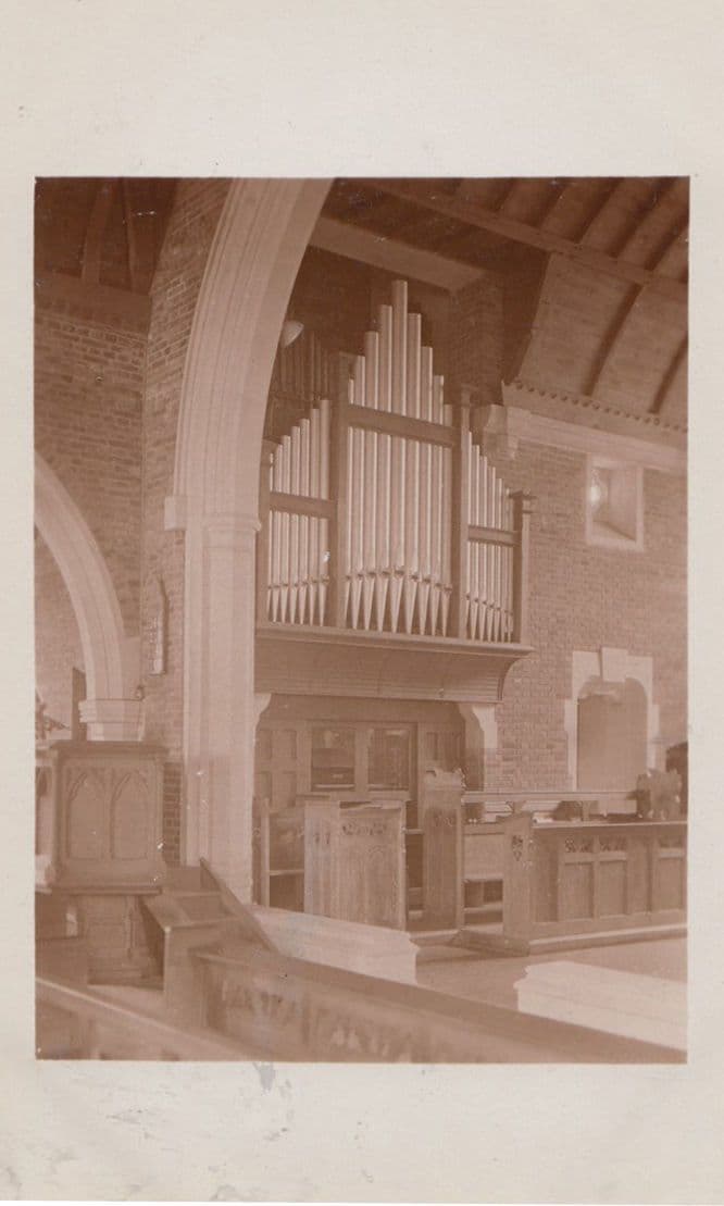 Organ at St Ethelburga Church Antique Real Photo Postcard