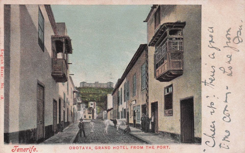 Orotava Grand Hotel Tenerife Spain 1904 Rare Old Postcard