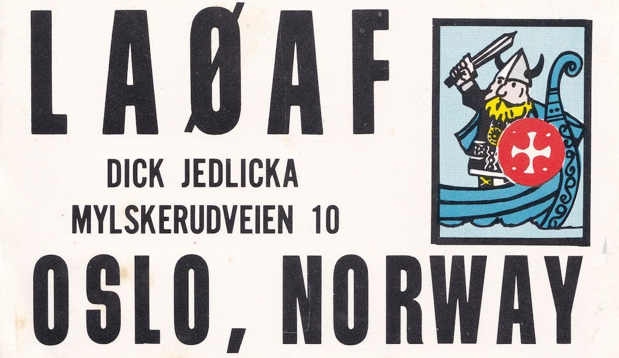 Oslo Viking Ship Norway 1960s QSL Norwegian Vintage Amateur Radio Station Card