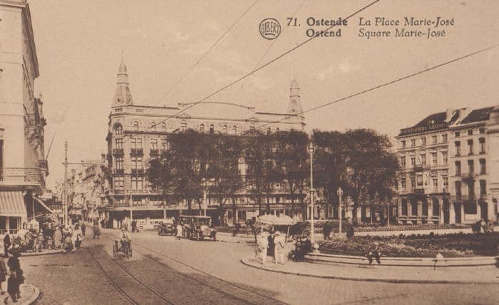 Ostend Ostende Marie Jose Square Antique Belgium Postcard