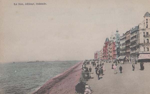 Ostende Beach Le Bon Hotel Belge Antique Postcard