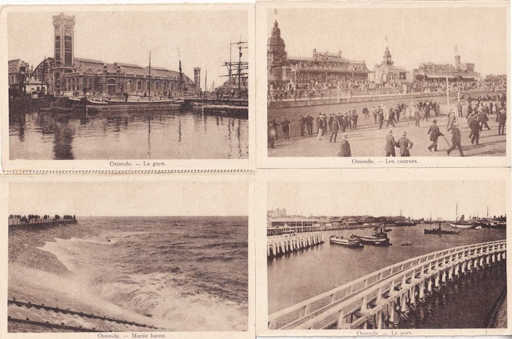 Ostende Les Courses Horse Racing La Gare Port 4x Postcard s