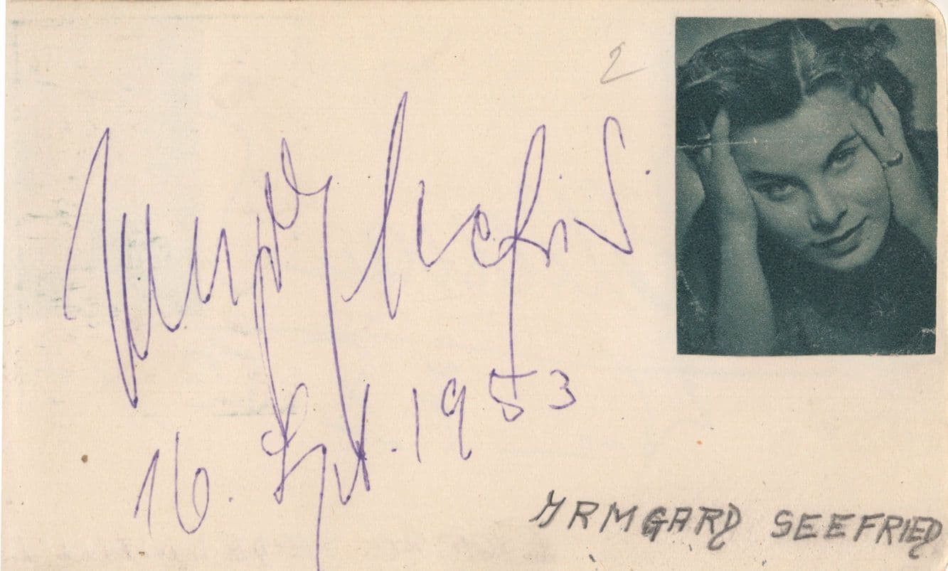 Otto Edelmann Austrian Opera Irmgard Seefried Hand Signed Autograph