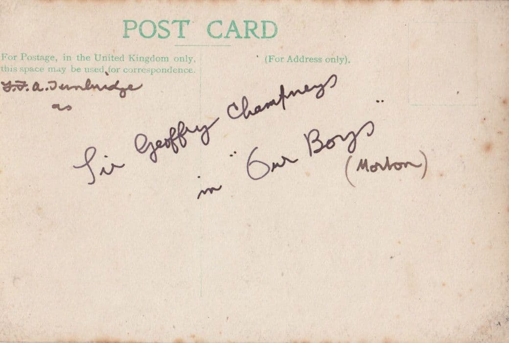 Our Boys Geoffrey Chambers Reading Victorian Theatre Manager Antique Postcard