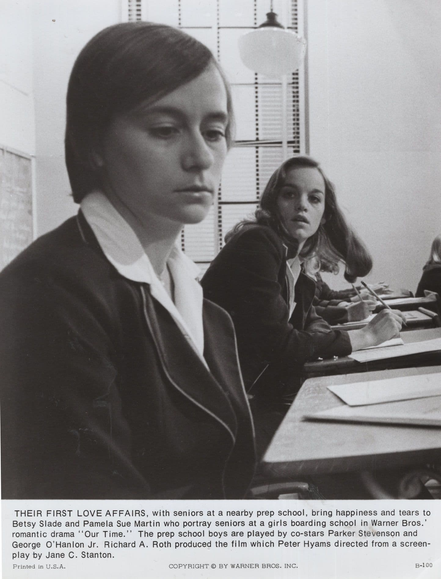 Our Time Betsy Slade Pamela Sue Martin Monochrome Film Publicity Photo