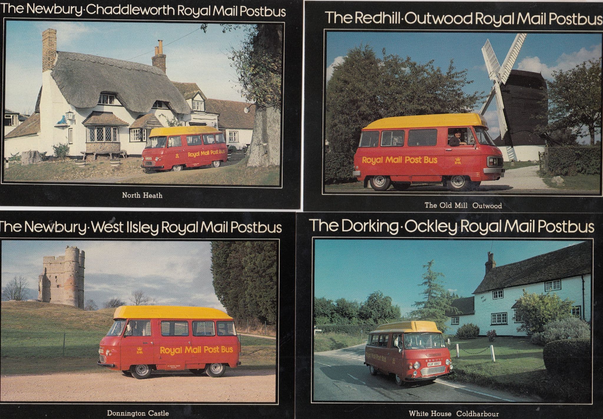 Outwood Coldharbour Donnington Castle 4x Royal Mail Transport Postcard