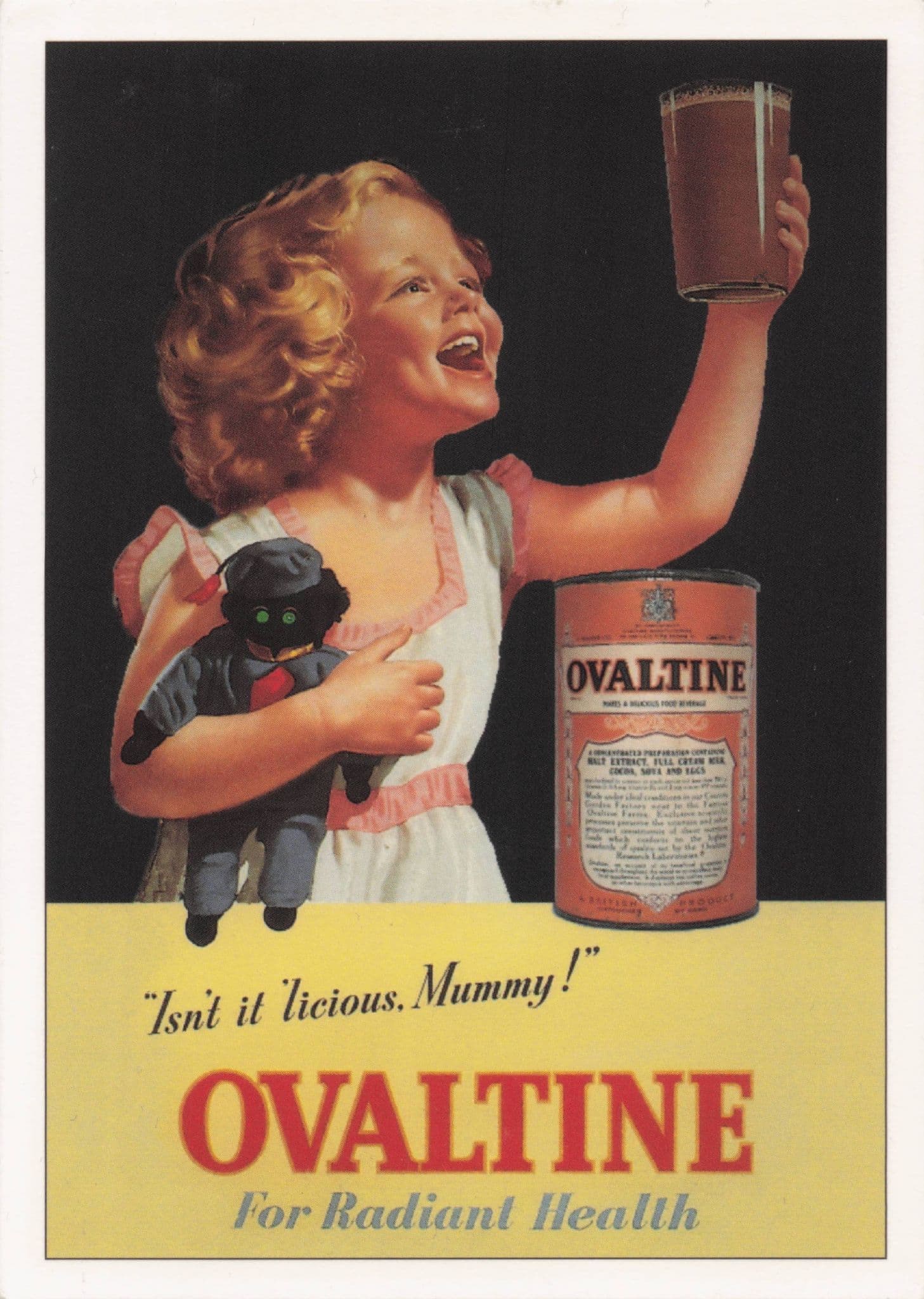 Ovaltine Drink For Radiant Health Food Poster Advertising Postcard