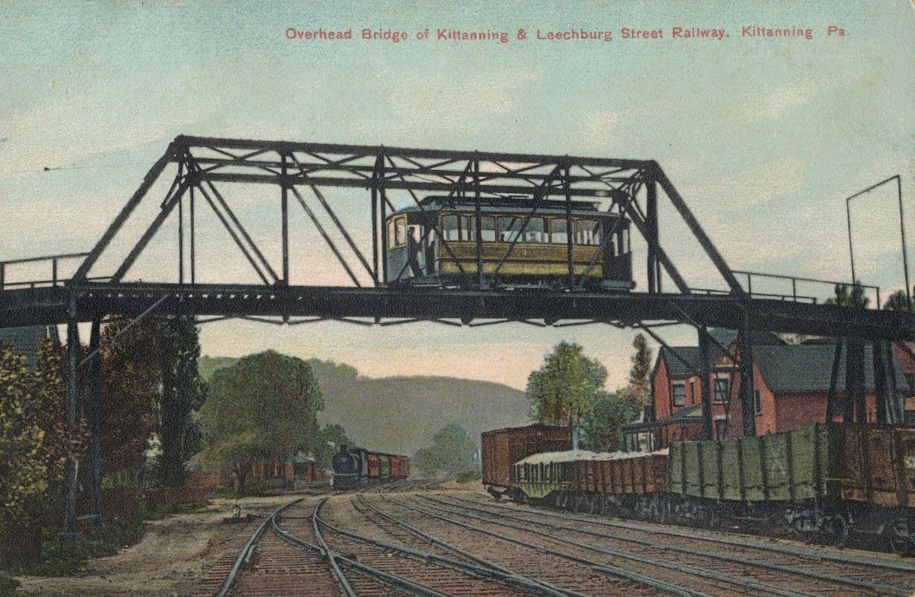 Overhead Railway Bridge Kittanning USA Old Postcard