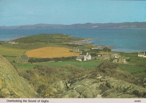 Overlooking The Sound Of Gigha Aerial Scottish Postcard
