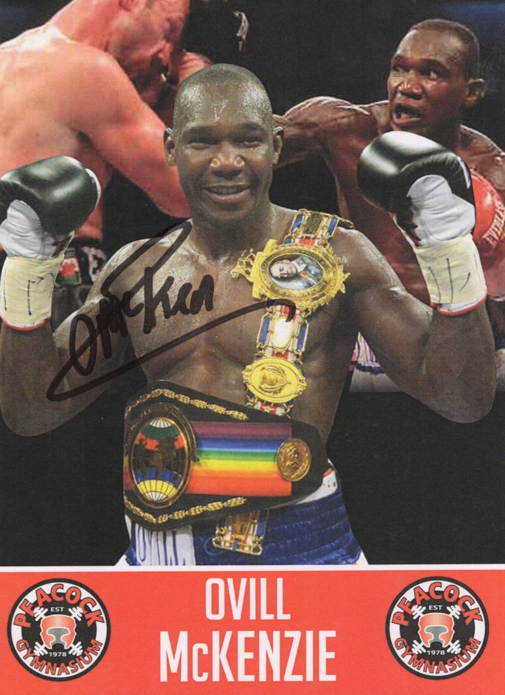 Ovill McKenzie Jamaican Boxing Champion Hand Signed Photo