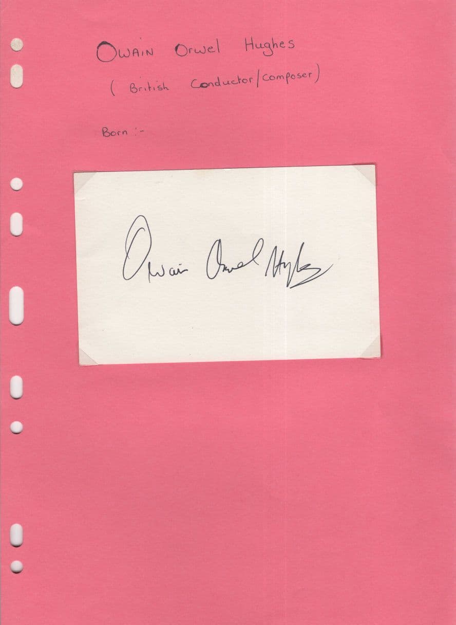 Owain Arwel Hughes Conductor Composer Hand Signed Autograph