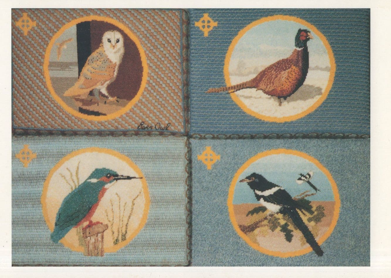 Owl Bird Animal Thursley Surrey Church Kneelers Postcard