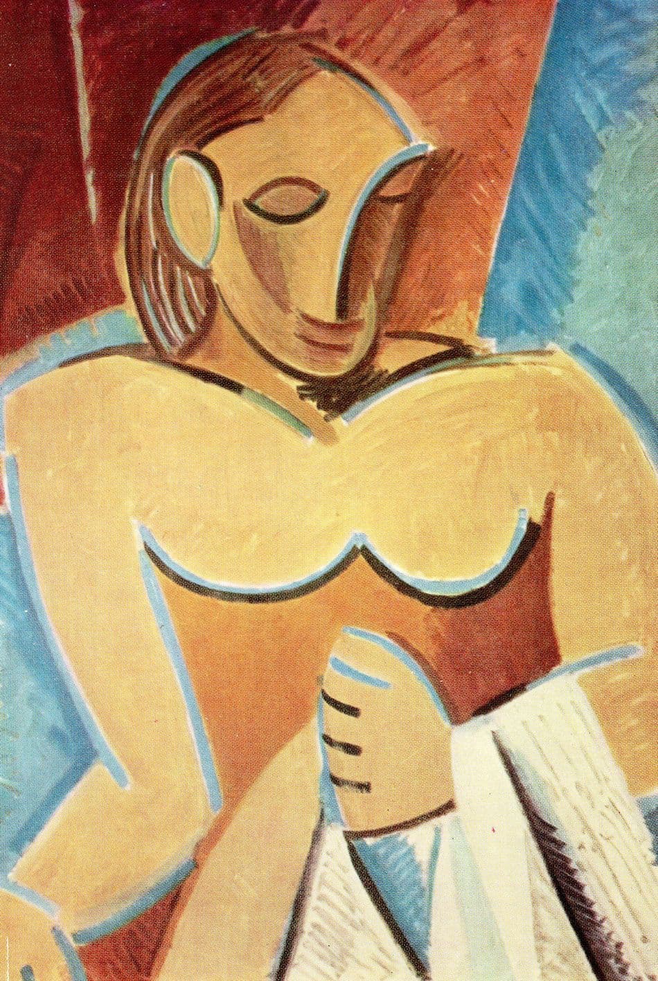 Pablo Picasso Nude With A Towel Painting Postcard