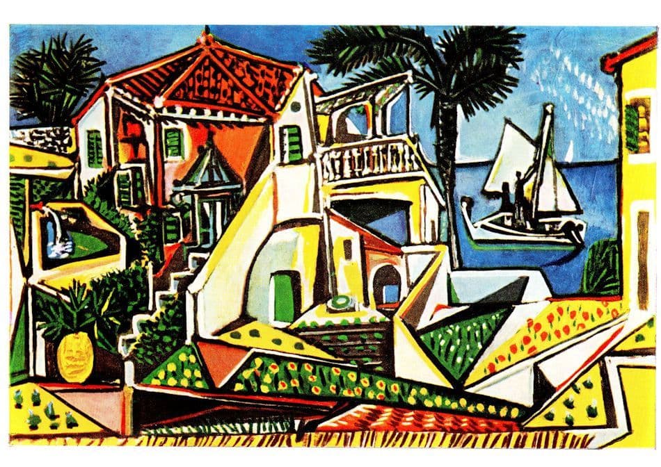 Pablo Picasso Paysage De Midi London Soho Gallery Painting Postcard