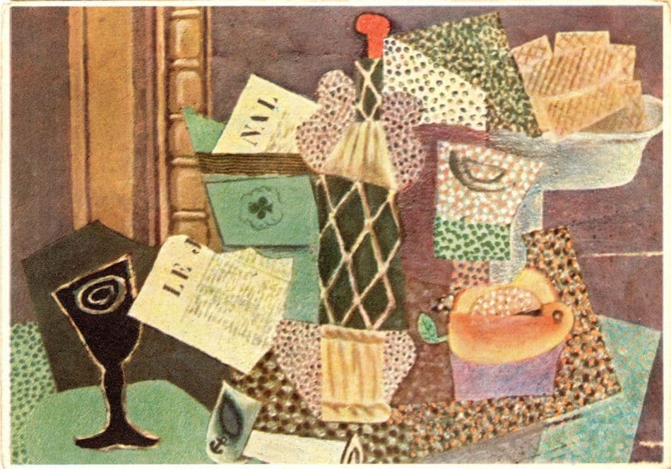 Pablo Picasso Rum & Glass Bottle Painting Postcard