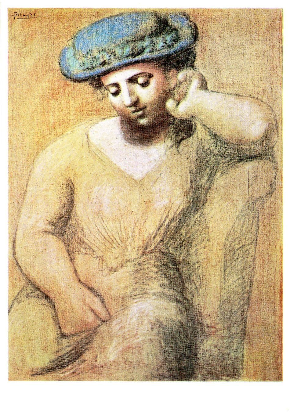 Pablo Picasso Seated Woman With Hat Tate Gallery London Painting Postcard