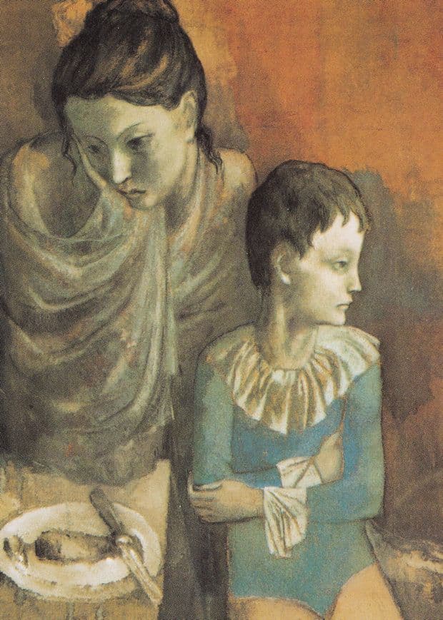Pablo Picasso The Artists 1905 Rare Painting Postcard