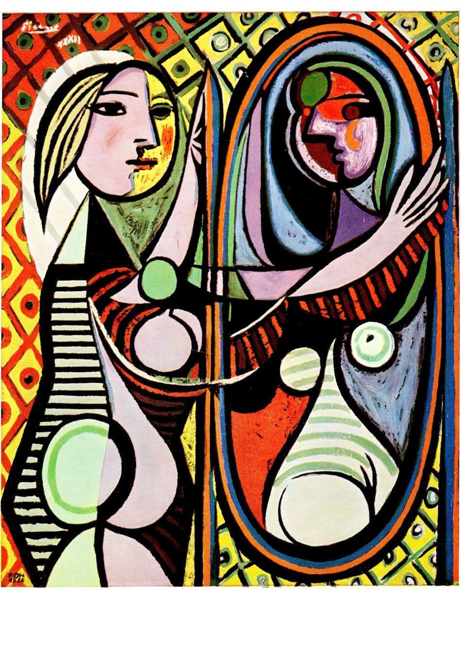Pablo Picasso Woman At The Mirror Painting Postcard