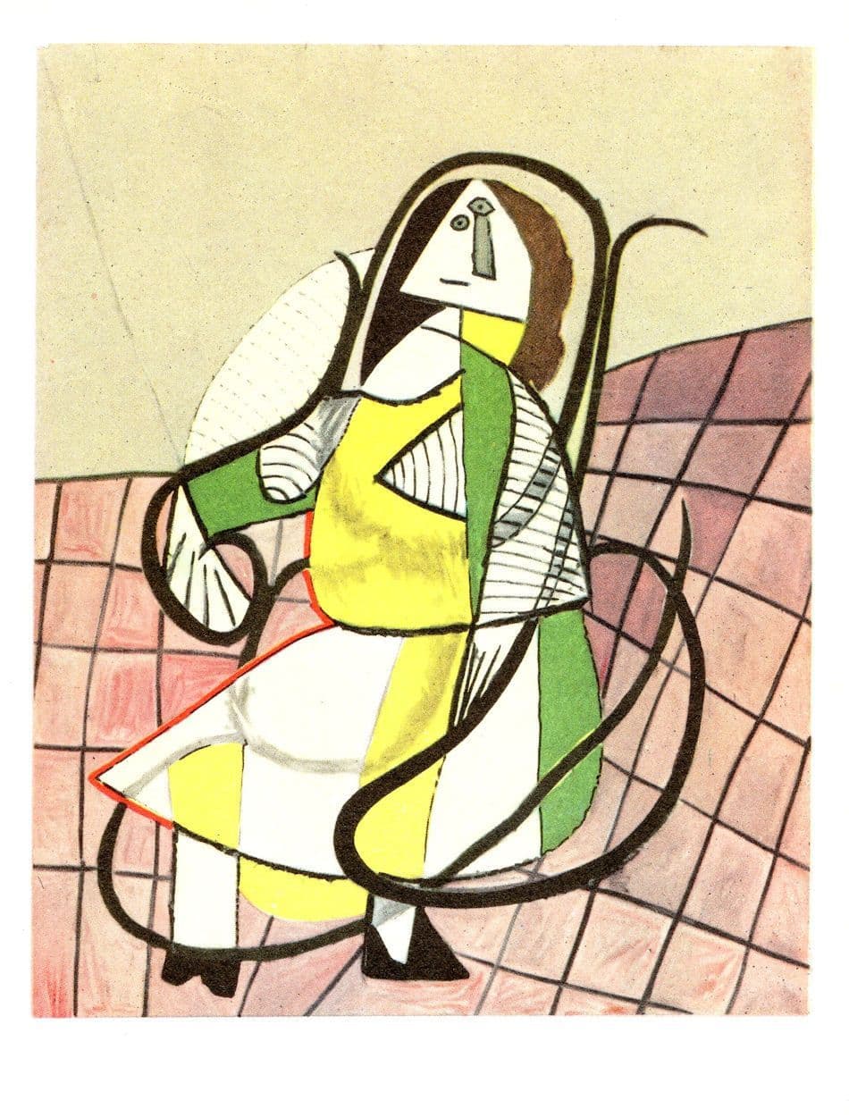 Pablo Picasso Woman In A Rocking Chair Painting Postcard