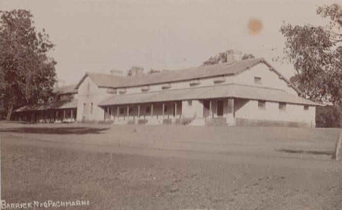 Pachmarchi Barrick Barracks Military Indian Real Photo Old Postcard