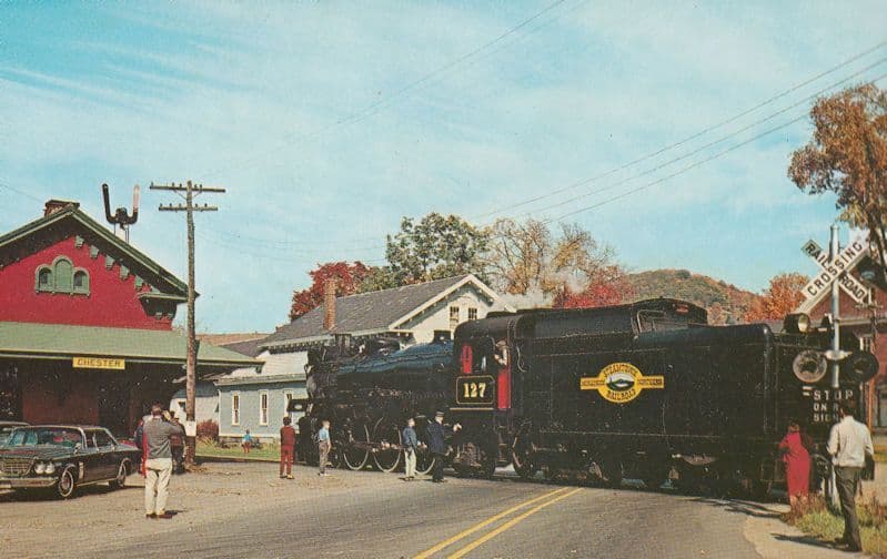 Pacific Engine Steamtown USA Bellows Falls Vermont Train Postcard