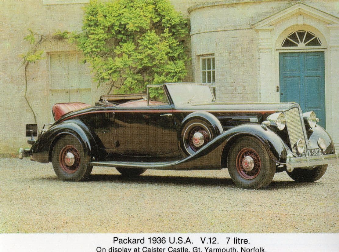Packard 1936 USA Car Burdalls Gravy Salt Rare Great Yarmouth Postcard