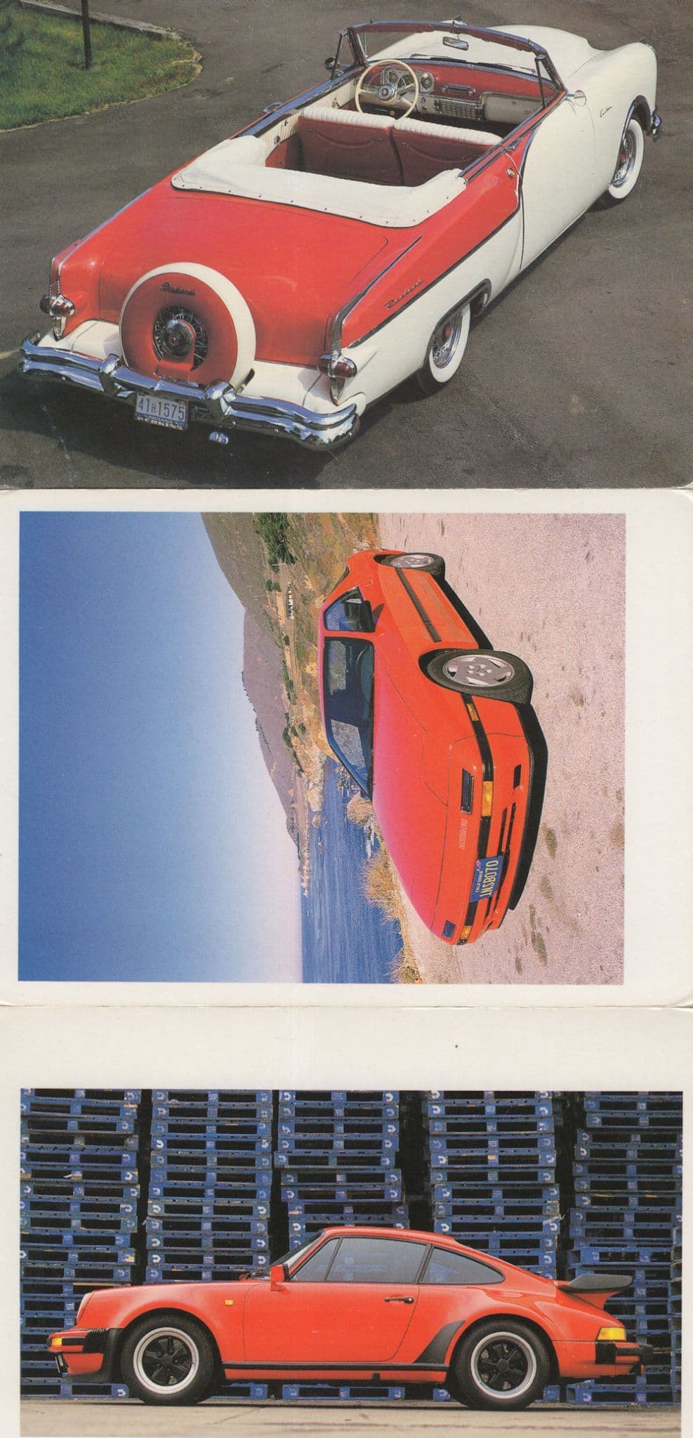 Packard Caribbean 1954 Mazda RX 7 Porsche 1911 3x Car Postcard