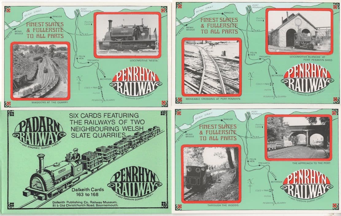 Padarn Welsh Railway Map Penrhyn Train Ltd Set 6 Postcard s