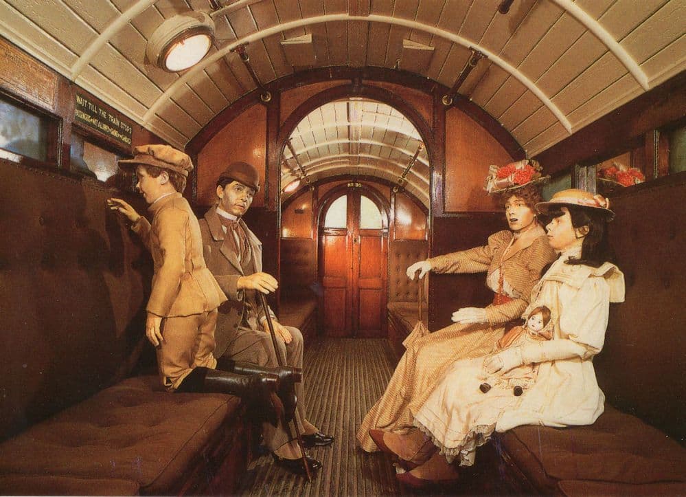 Padded Cell Train Car for First Electric Tube Railway in 1890 Postcard