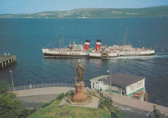 Paddle Steamer Waverley at Dunoon Rare Voyage Postcard