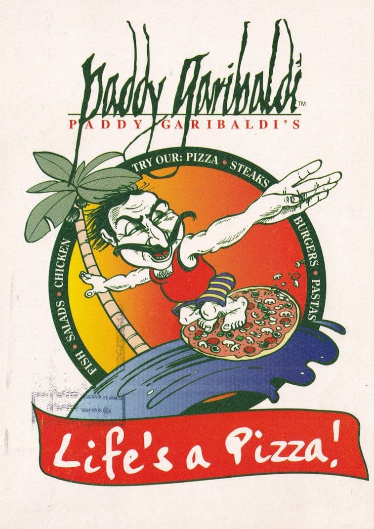 Paddy Garibaldi Irish Life's A Pizza Advertising Postcard