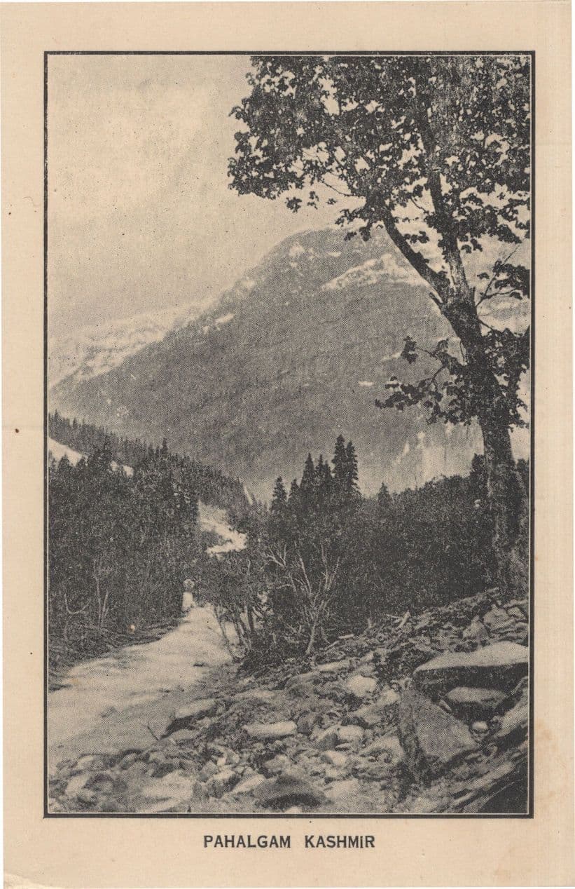 Pahalgam Kashmir Antique Indian Postcard