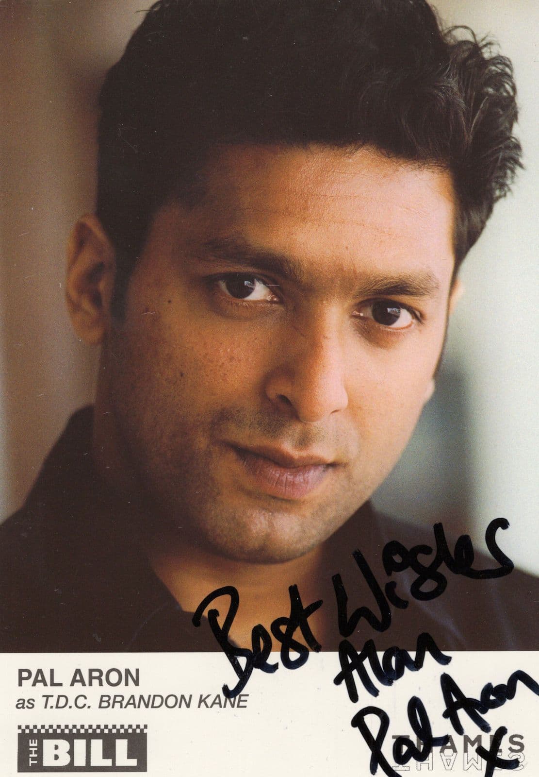 Pal Aron as TDC Brandon Kane The Bill ITV Hand Signed Cast Card Photo