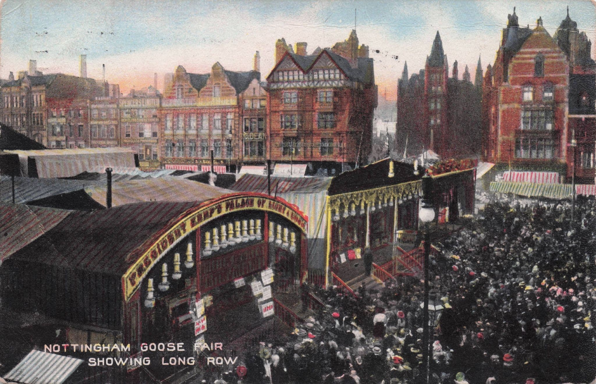Palace Of Light Long Row Nottingham Goose Fair Antique Postcard