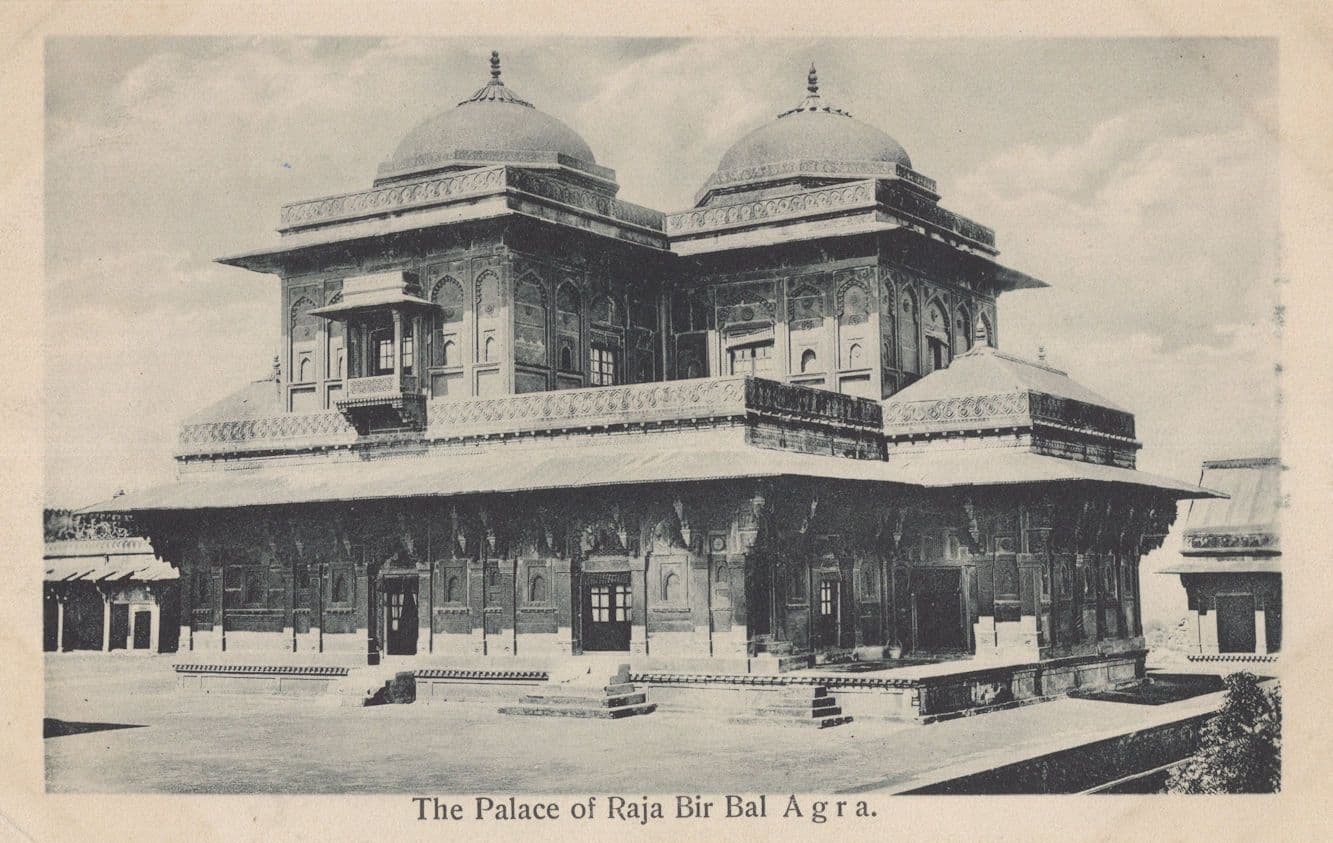 Palace Of Raja Bir Bal Agra India Postcard