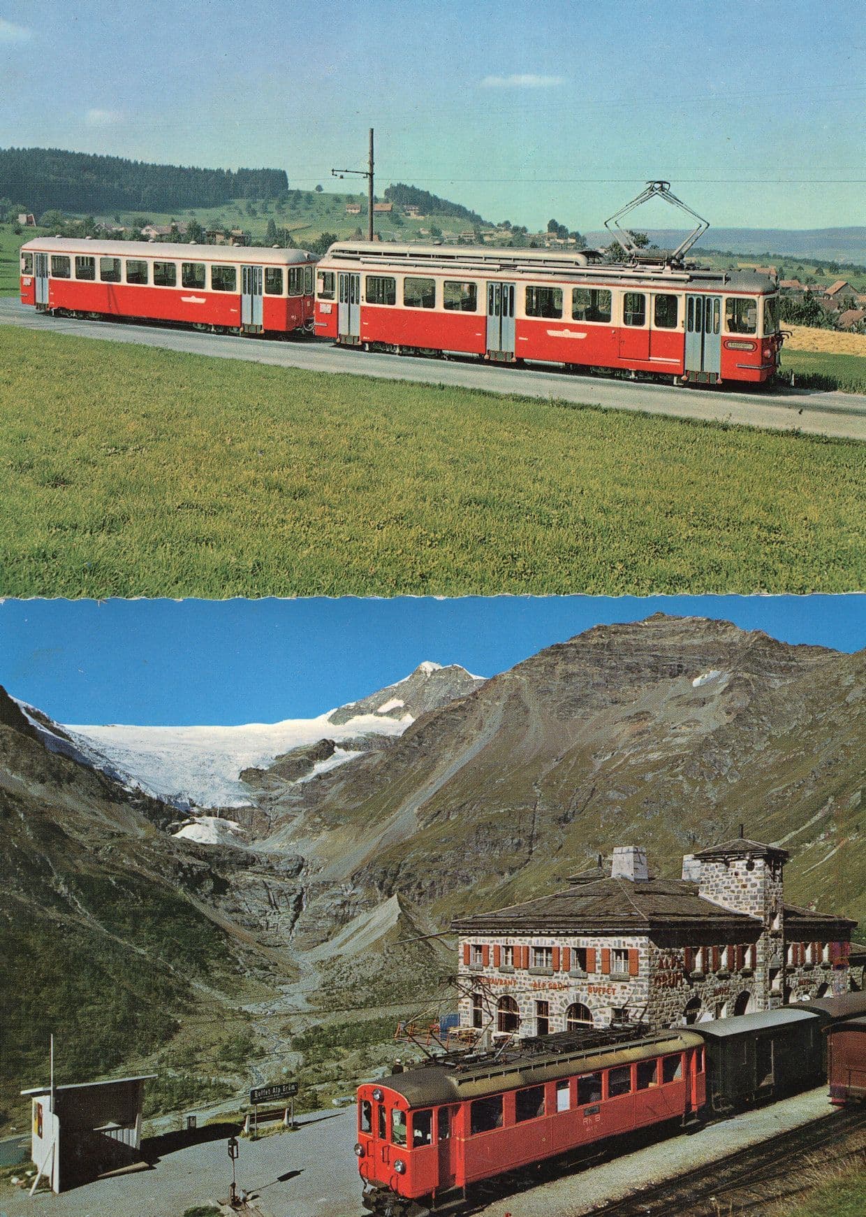 Palugletscher Switzerland Train Transport Rare Postcard